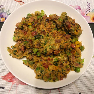 火腿杂蔬饼