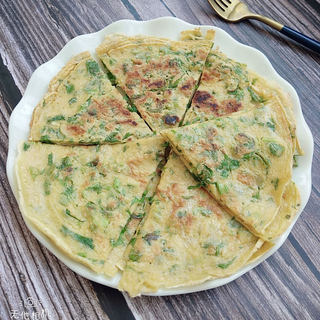芹菜叶鸡蛋饼