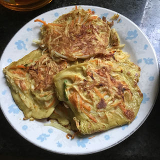 上班族及书包族的早餐—土豆丝鸡蛋饼