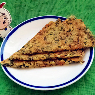 豆渣芹叶鸡蛋饼