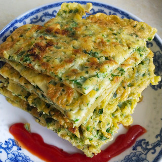 菠菜鸡蛋饼