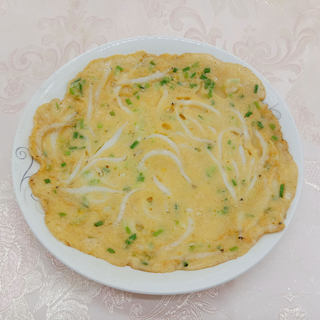 葱花银鱼蛋饼