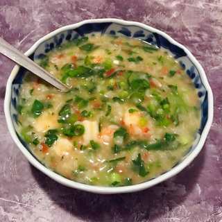 鲜虾青菜粥