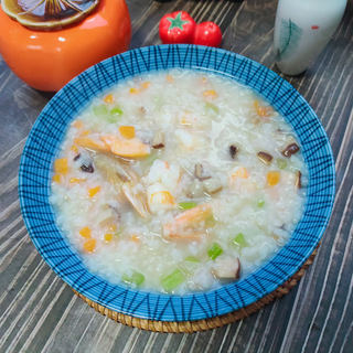 虾仁蔬菜粥