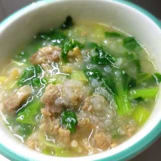 肉沫海米青菜粥