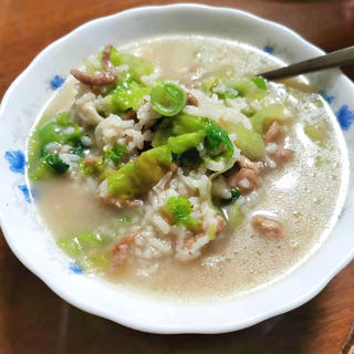 肉丝生菜粥