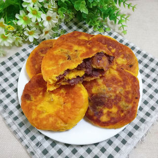 发面南瓜豆沙饼