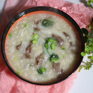 西蓝花牛肉粥