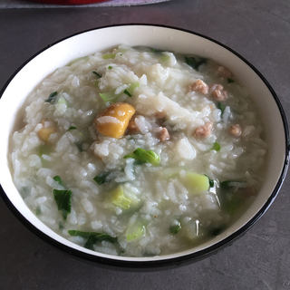 肉末板栗青菜粥
