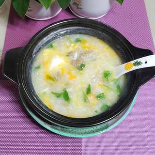 鸡蛋牛肉香菜粥