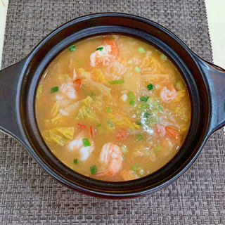 白菜鲜虾粥