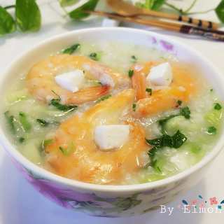 大虾青菜粥