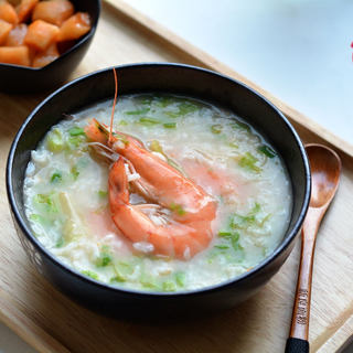 大虾青菜粥
