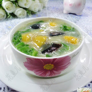 生菜皮蛋大米粥