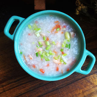 毛豆鱿鱼虾仁粥
