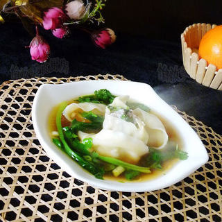 【营养早餐】饺子皮改作馄饨秘诀---菠菜鲜肉大馄饨