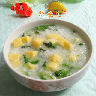 小白菜樱玉豆腐大米粥