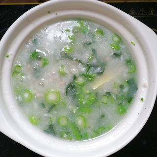 菜心肉沫粥