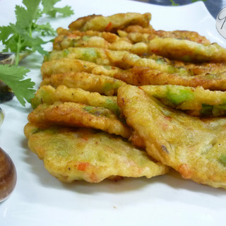 丝瓜文蛤饼