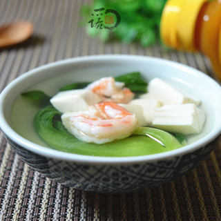 虾仁菜心豆腐羹