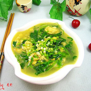 豌豆尖鸡蛋汤