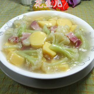 咸肉花菜豆腐羹