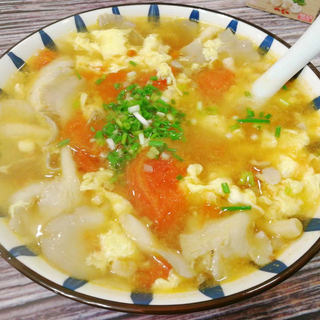5分钟家常快手菜～平菇番茄鸡蛋汤