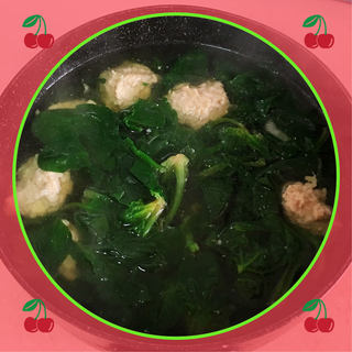 菠菜肉圆汤