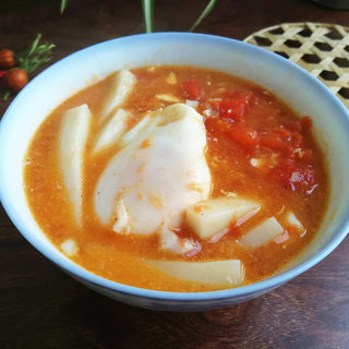 番茄鸡蛋年糕汤