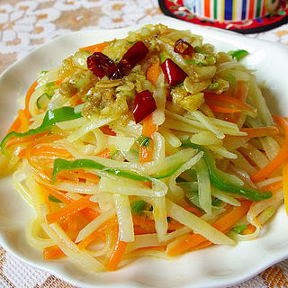 凉拌土豆丝和秘制凉拌汁