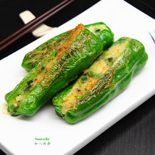 客家美食，煎酿辣椒