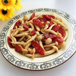 白玉菇炒腊肠