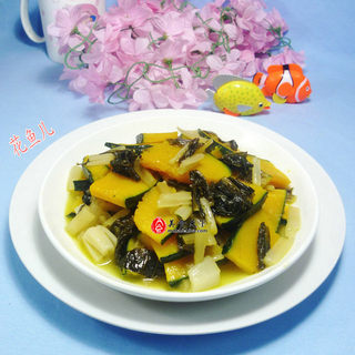 腌白菜炒日本南瓜