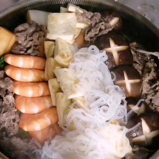 寿喜烧，三人份，自制汤底