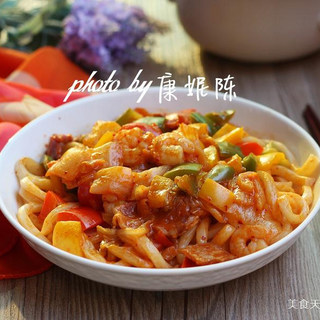 泡菜炒乌冬面