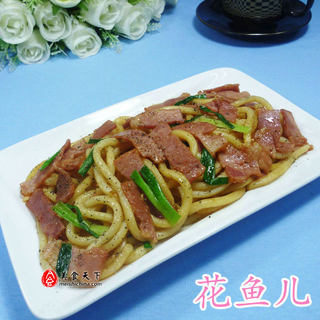 黑胡椒培根乌冬面