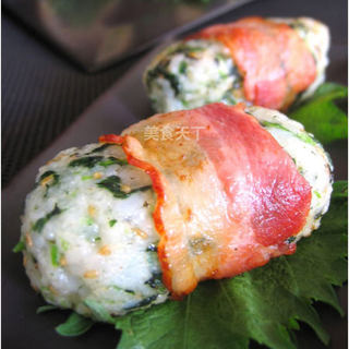 花样饭团--香煎菠菜饭团