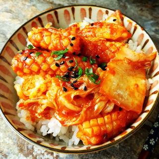 韩式酸辣鱿鱼盖饭
