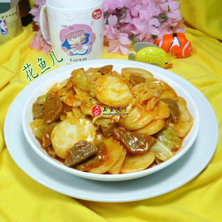 牛肉丸圆白菜辣炒年糕