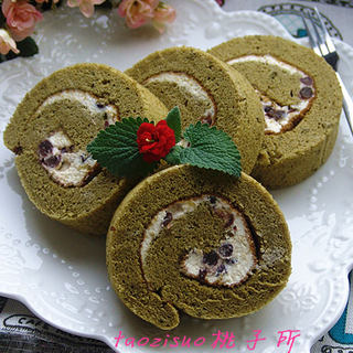 抹茶蜜豆蛋糕卷