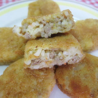 变废为宝之【饭团可乐饼】