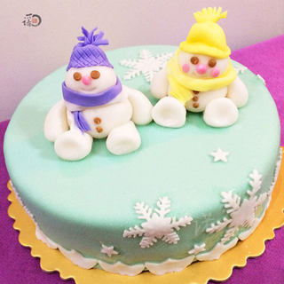 雪娃娃翻糖蛋糕
