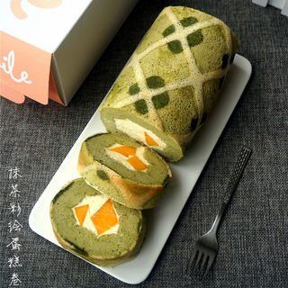 抹茶彩绘蛋糕卷