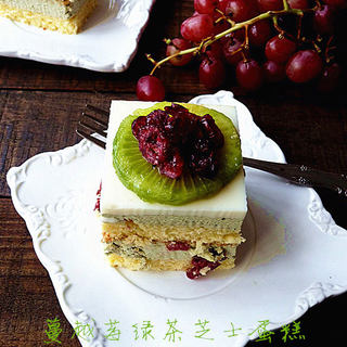 蔓越莓绿茶芝士蛋糕