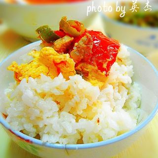 柿子肉丁蛋花汤